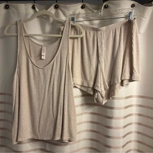Light Tan Textured Sleepwear Set